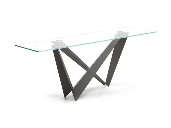 WESTIN - Rectangular crystal and steel console table _ Cattelan Italia